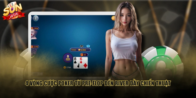4 vòng cược Poker từ Pre-flop đến River đầy chiến thuật